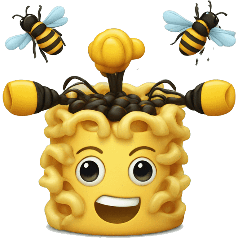 Macaroni and bees emoji