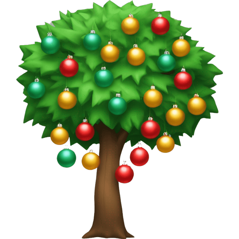 Árbol de navidad con esferas plateadas  emoji