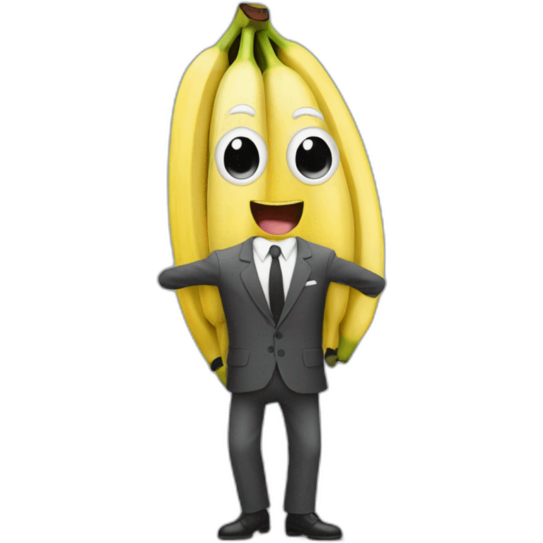 banana with legs and suit emoji