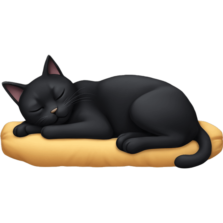 black cat sleeping emoji