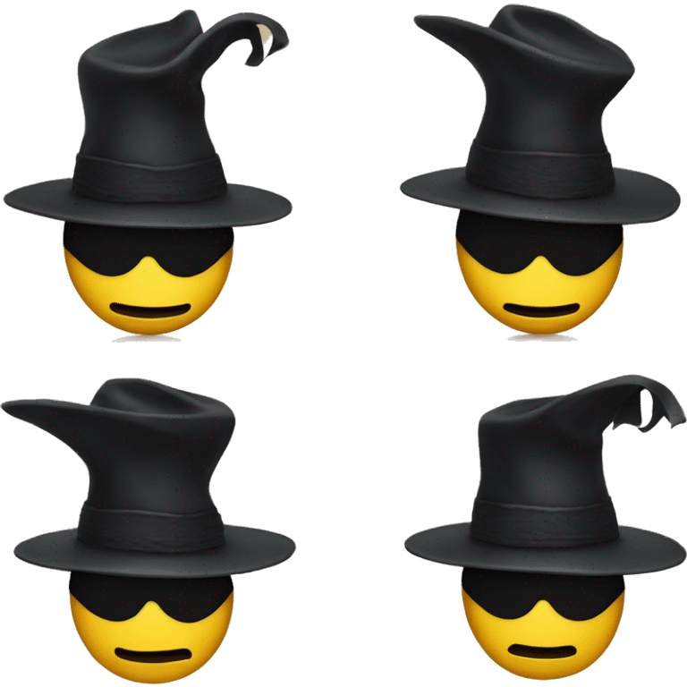 Smiley face with a black zorro hat emoji