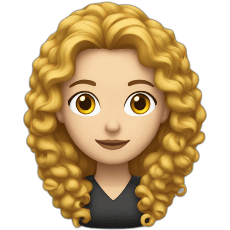 profesora de música con pelo rizado rubio emoji