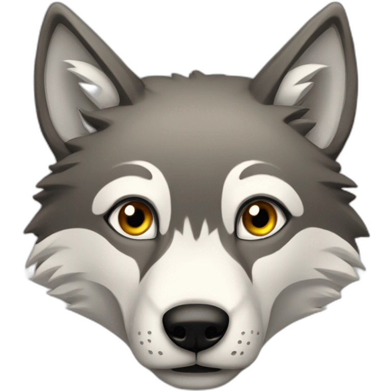 un loup heureu emoji