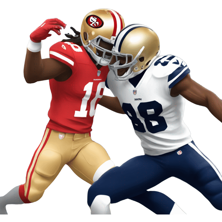 49ers player fighting cowboys player emoji