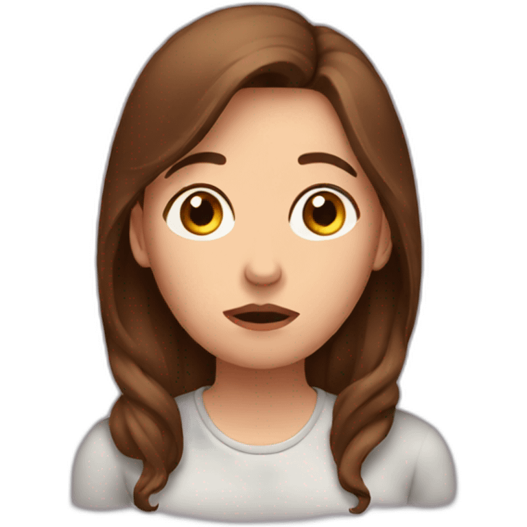 worried-women-with-brown-hair emoji