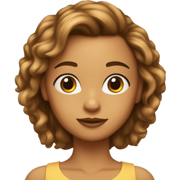 Chica con pelo largo y ojos marrones  emoji