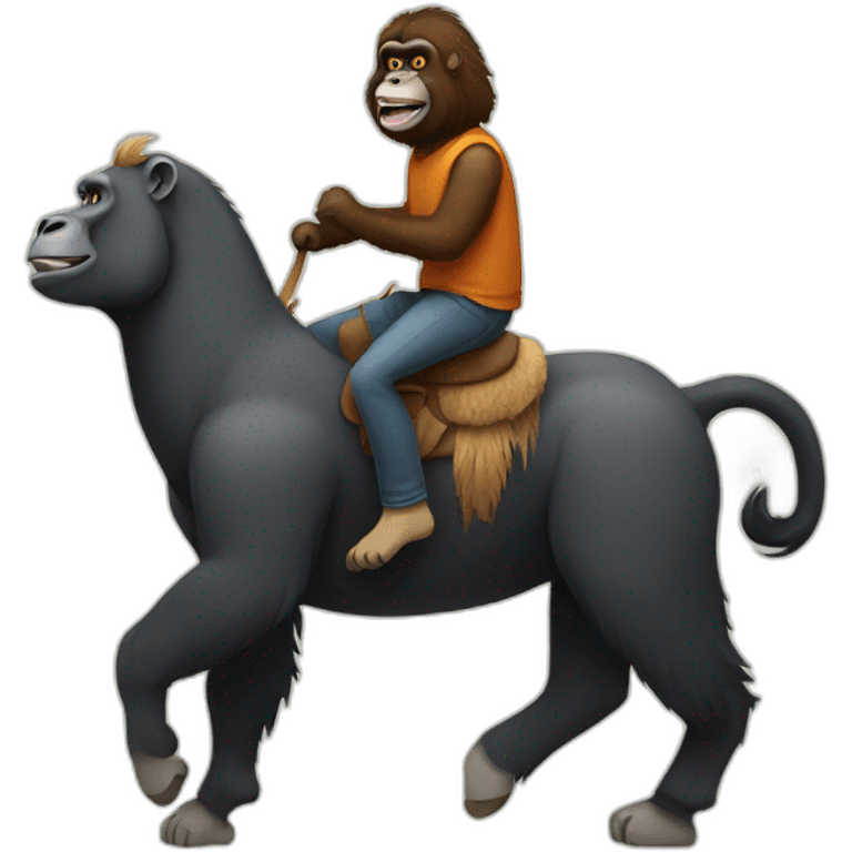 Gorilla riding a Llama emoji