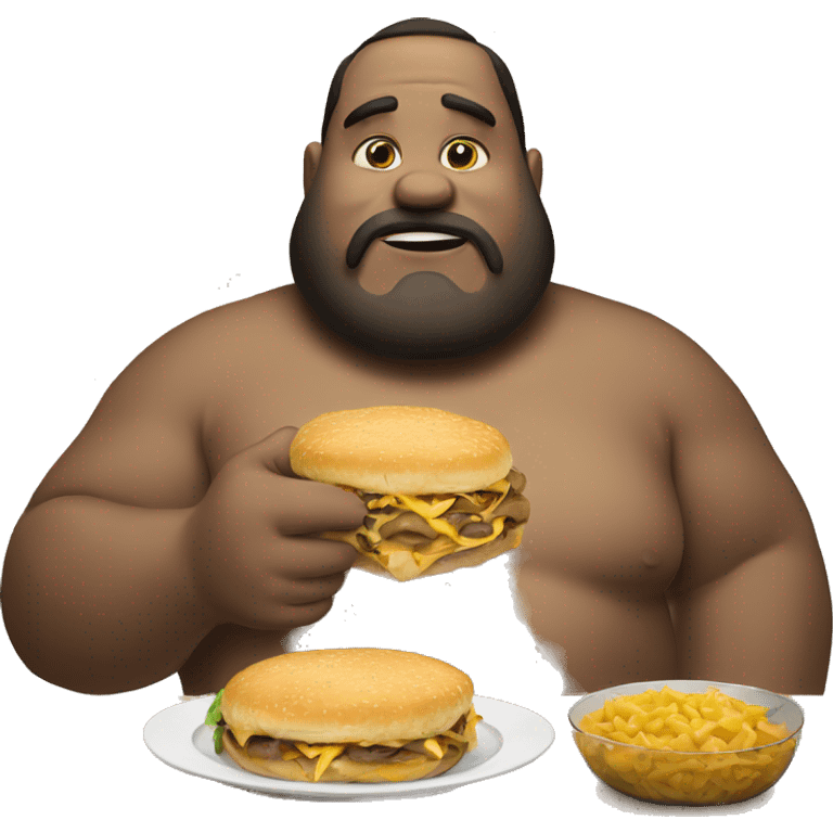 big fat guy eating emoji