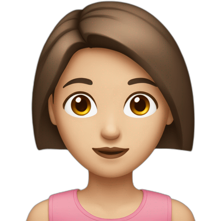 girl with brown straight hair brown eyes and fair skin emoji