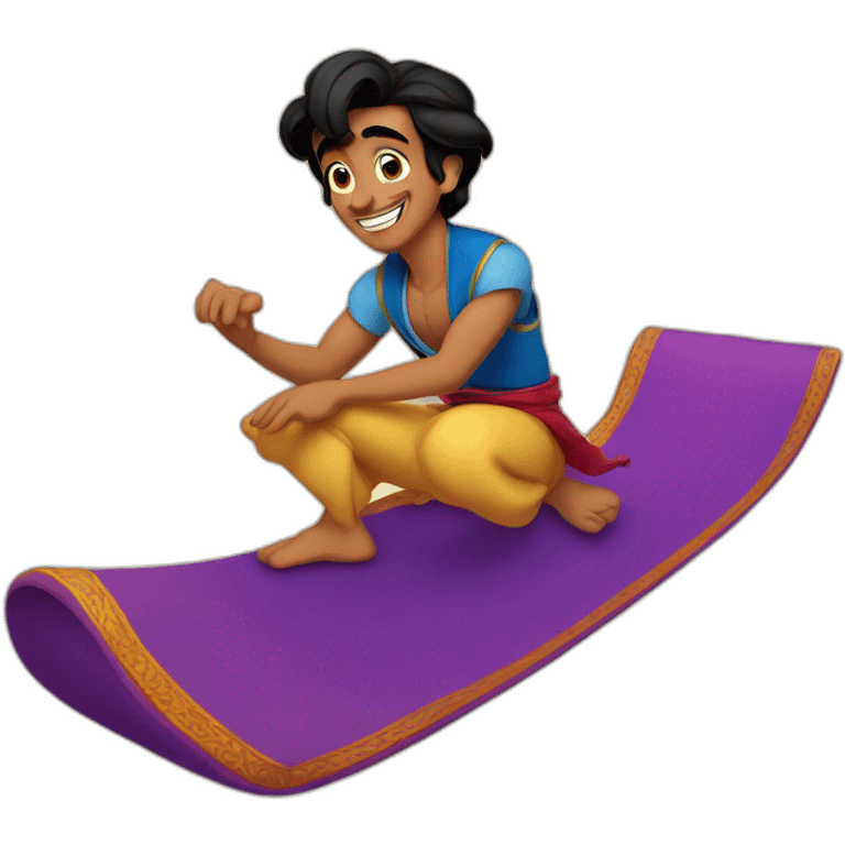 Aladdin on his magic carpet emoji