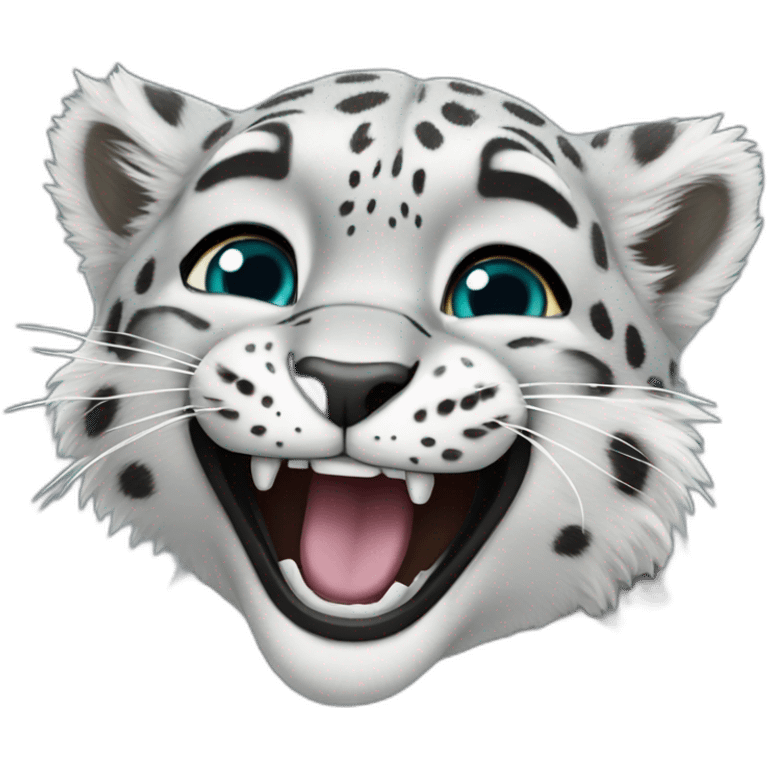 laughing snow leopard emoji