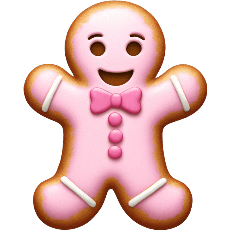 Pastel pink gingerbread man emoji