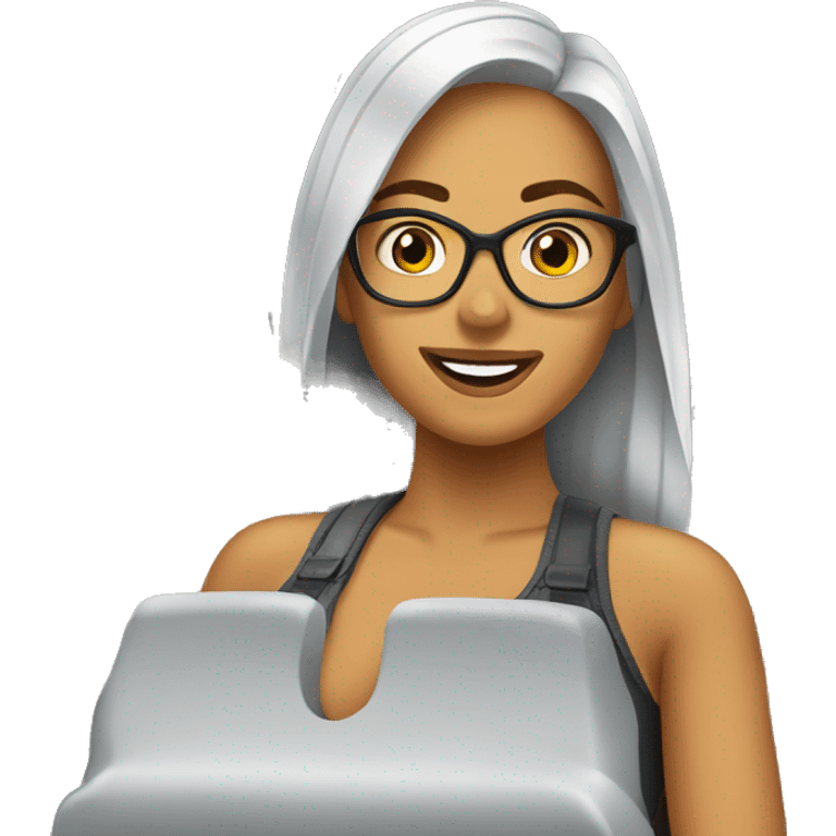 My wife in an airport lounge emoji