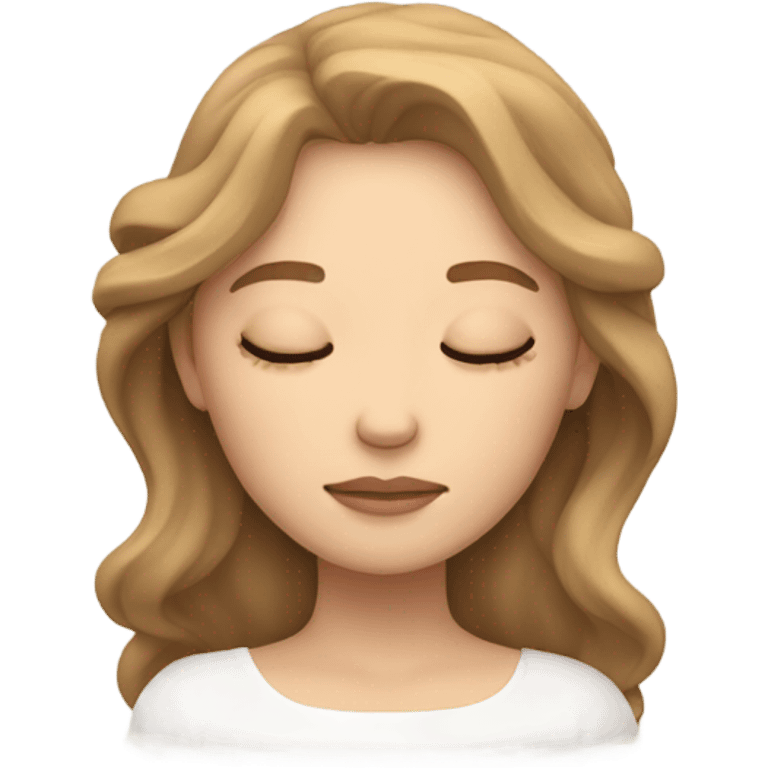 Sleeping, light brown haired, beauty emoji