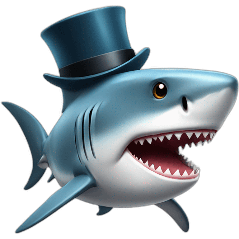 Shark with a top hat emoji