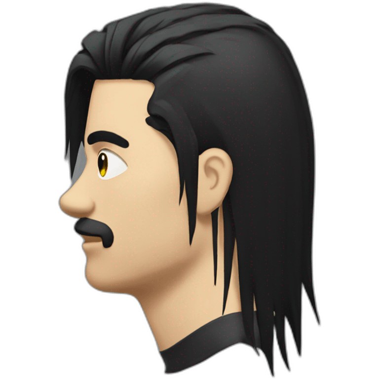 Goth mullet side view  emoji