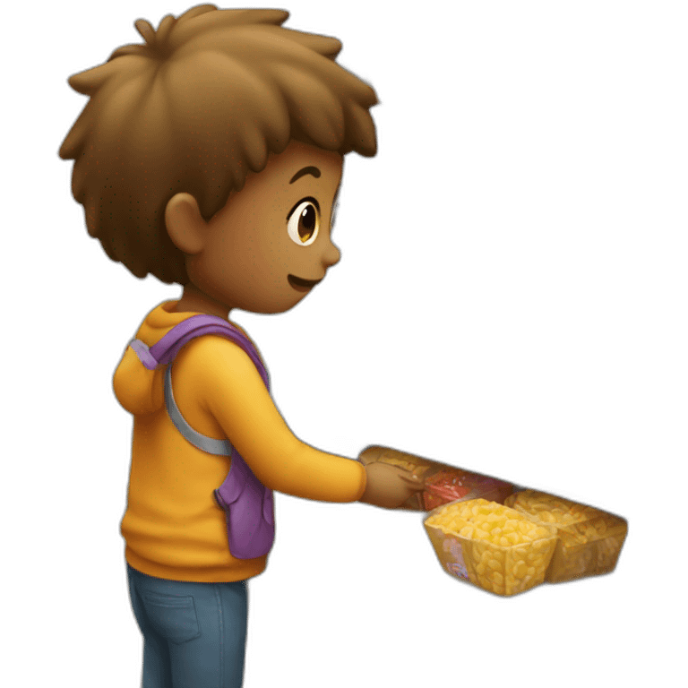 A child buying sweets emoji