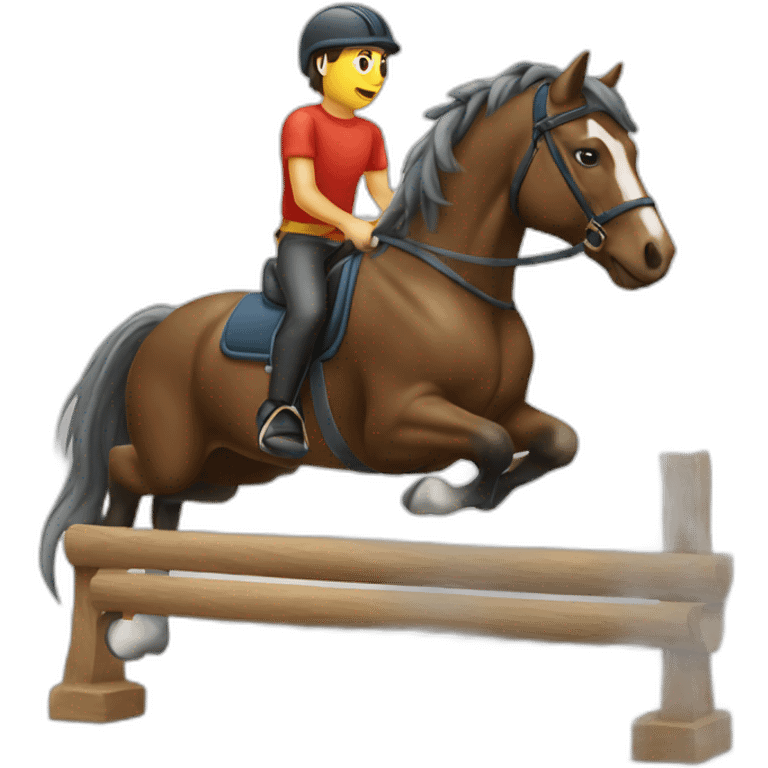 Cheval qui saute un obstacles emoji