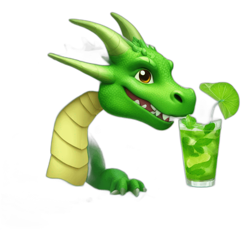 dragon drinking mojito emoji