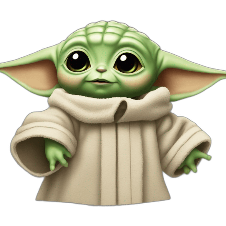 baby yoda shows like with his hand emoji