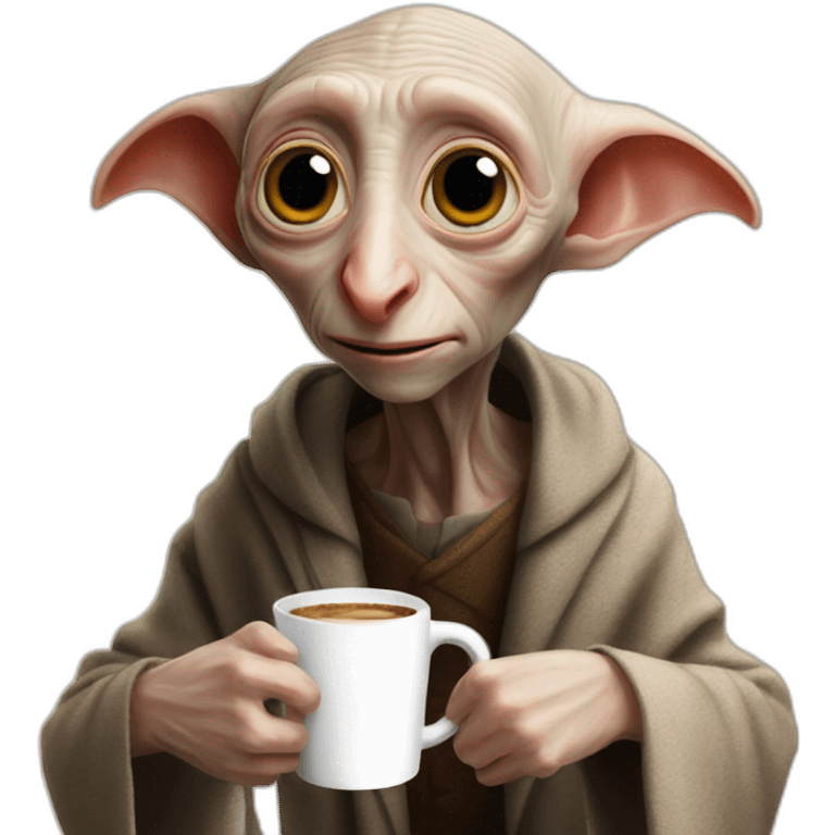 Dobby qui boit un café emoji