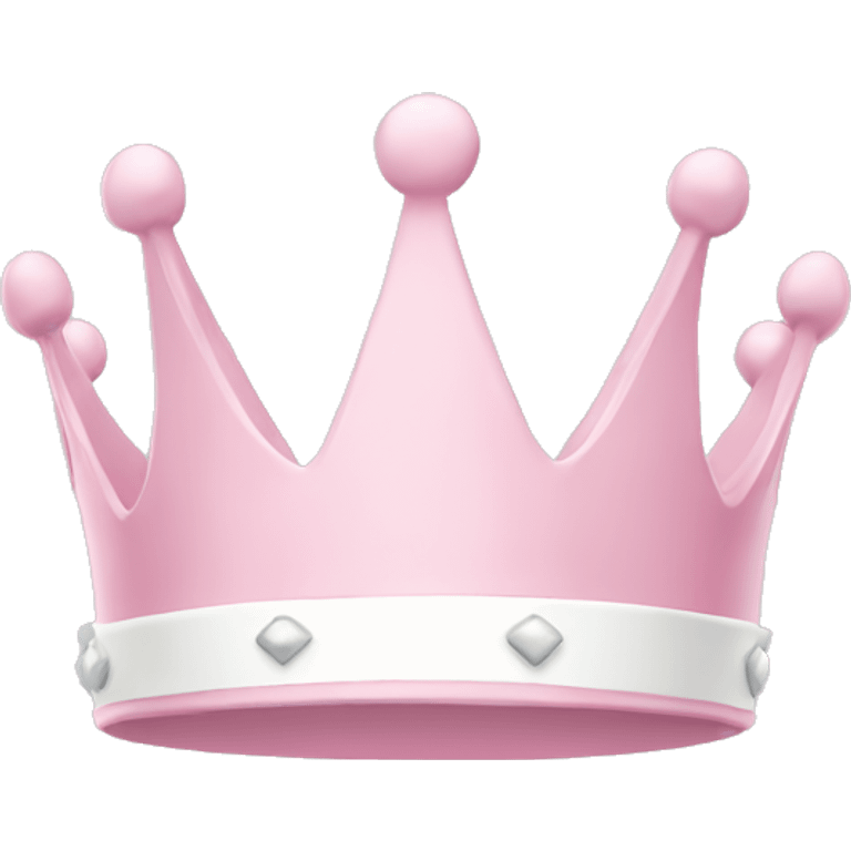 White and pastel pink crown emoji