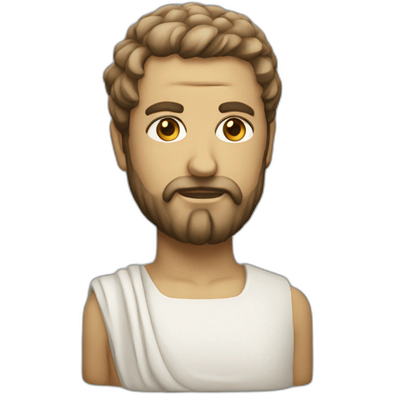 Stoic statue man with beard and fade hair emoji