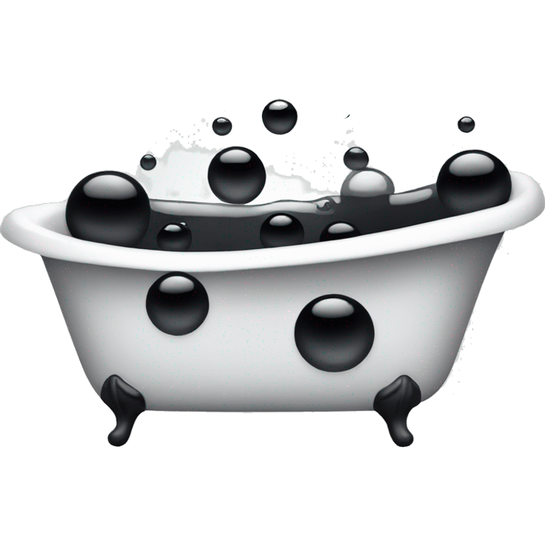 bathtub with black bubbles emoji