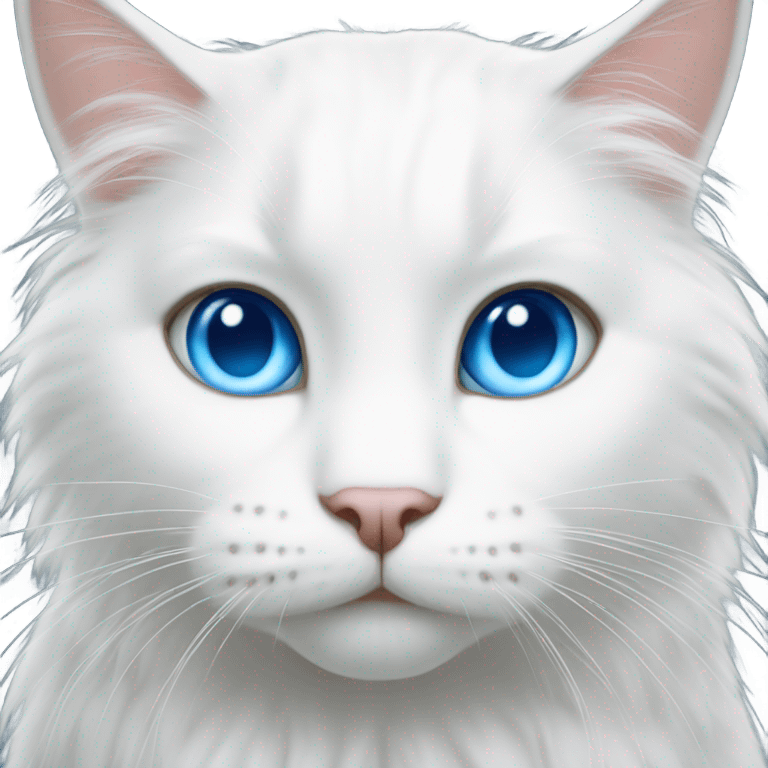 white long hair cat with blue eyes emoji