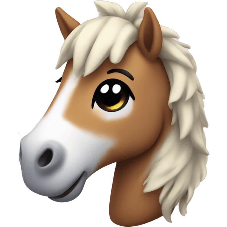 cute small horse plushie smiling with mouth closed emoji