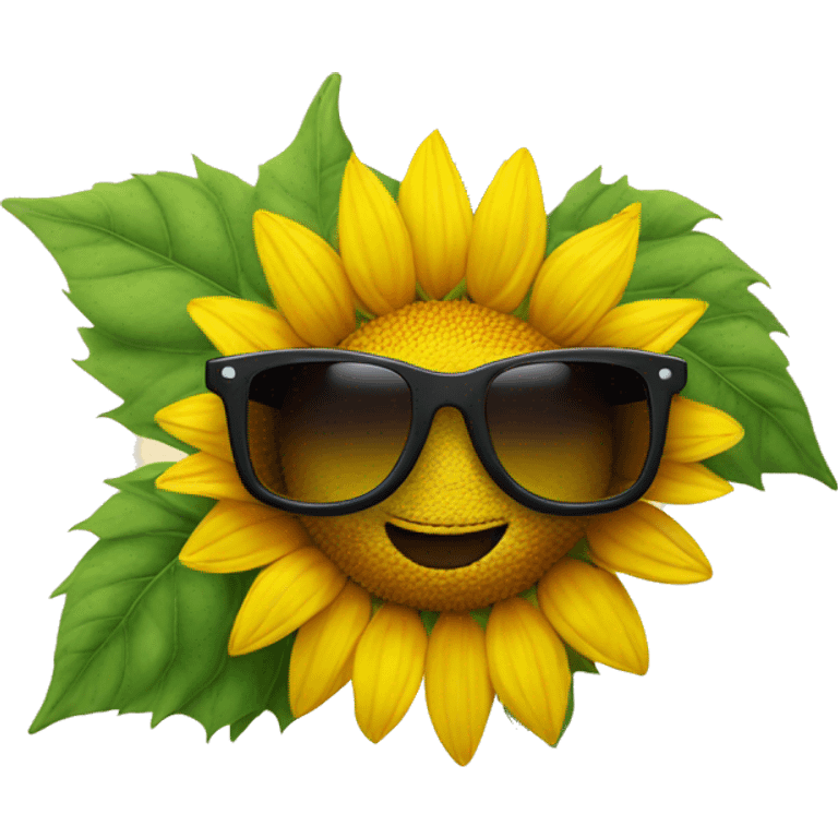 Sunflower wearing sunglasses emoji