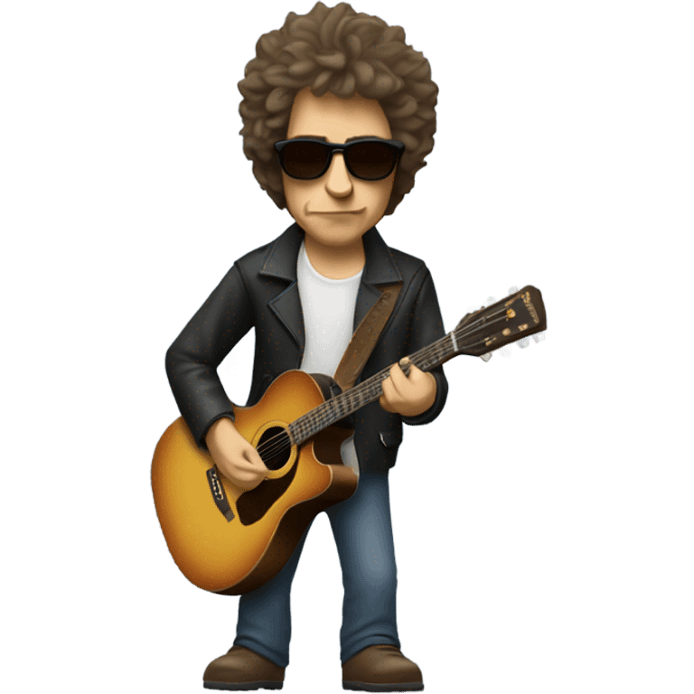 bob dylan with sunglases and guitar emoji