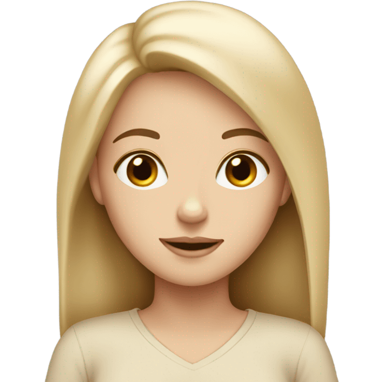 White girl in beige outfit emoji