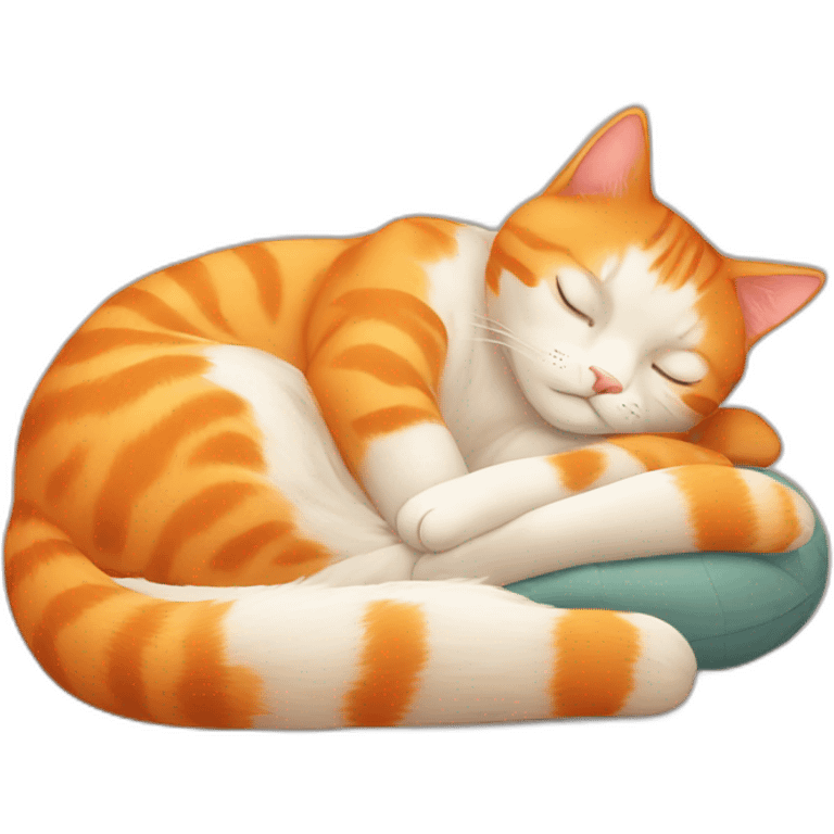 Orange cat sleeping emoji