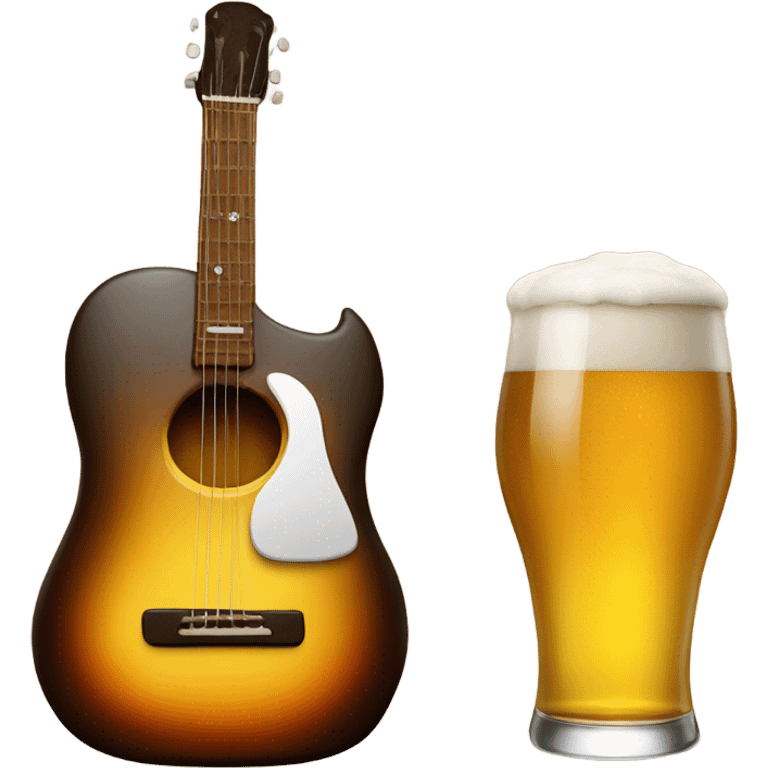 Beer and guitar emoji