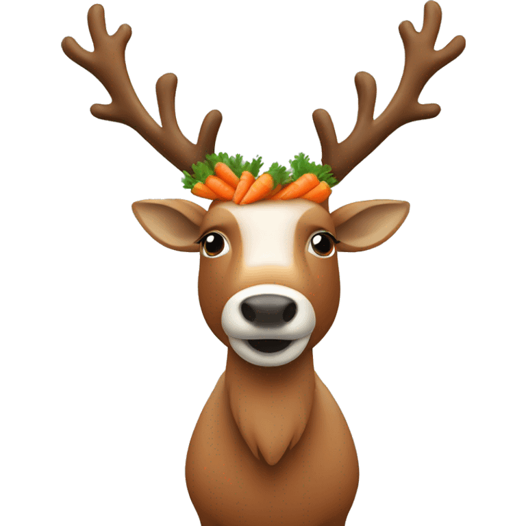 A reindeer with carrots on its head emoji