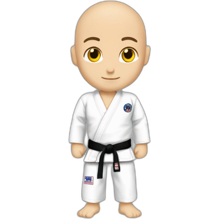 young man brazilian jiu jitsu shaved head white belt emoji