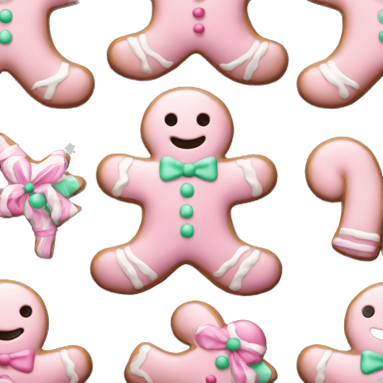 pastel pink Christmas gingerbread man  emoji