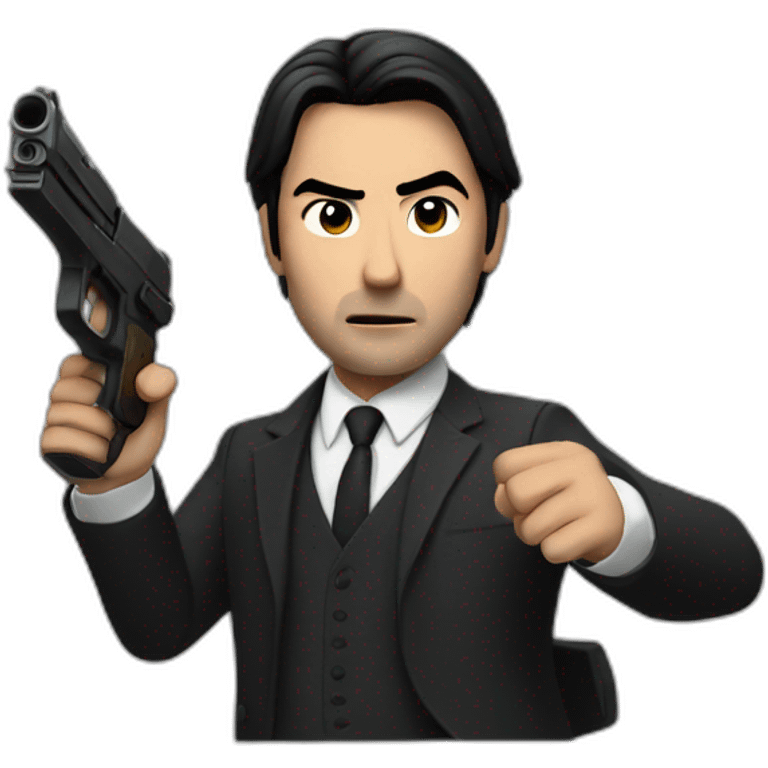 Jhon wick with guns fired  emoji