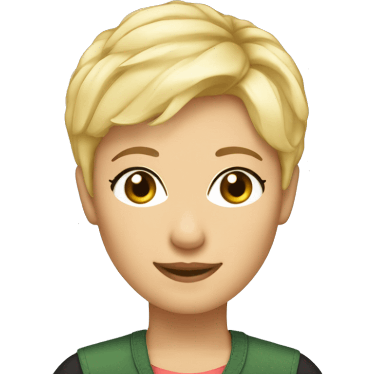 pixie cut blont e hair female usi teacher emoji