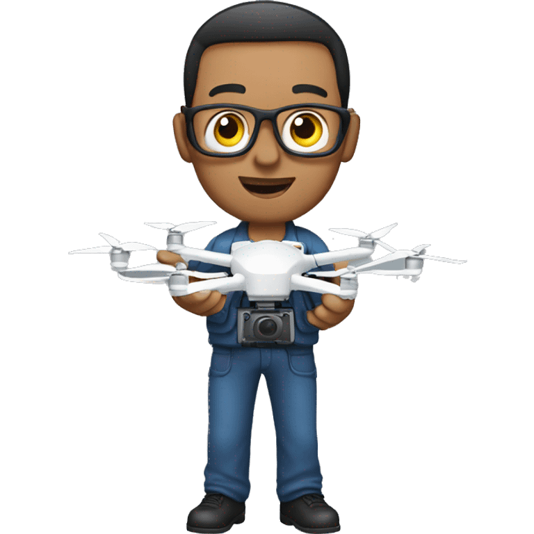 Man holding a drone control panel in his hands emoji