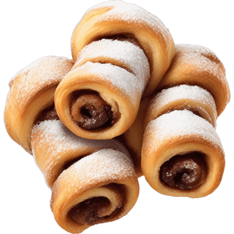 Rugelach cookies dusted with powdered sugar emoji