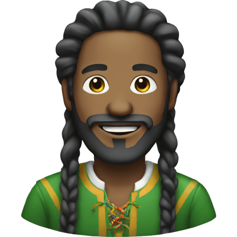 White Rasta man smiling with beard emoji