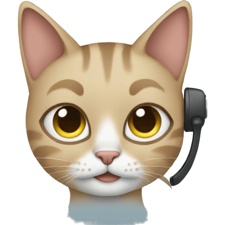 A cat using a phone. emoji