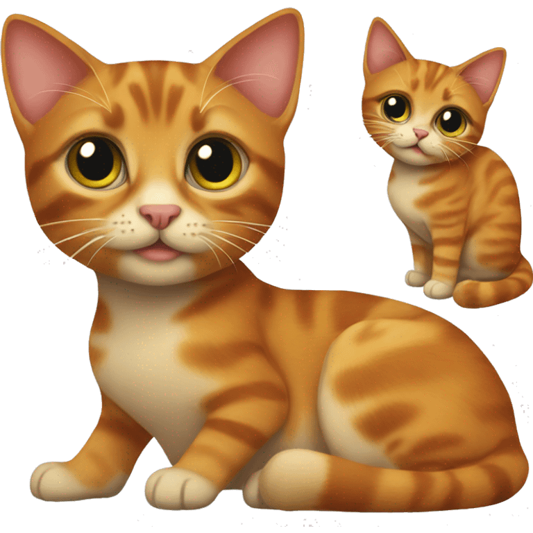 Ginger and Torti cat emoji