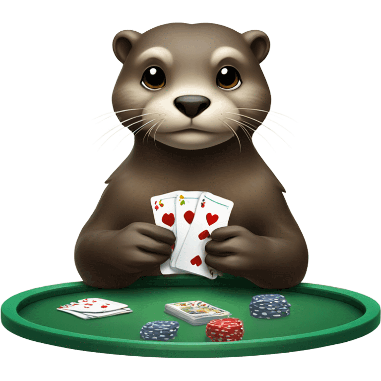 Otter playing poker emoji