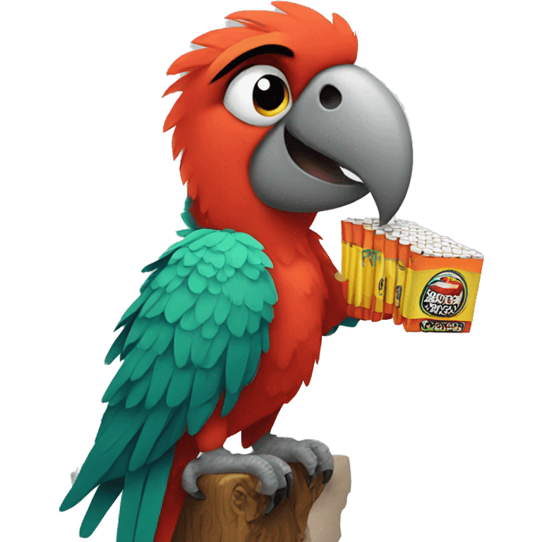 Parrot with cigarettes  emoji