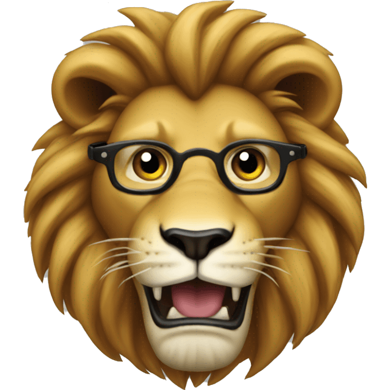 Cool lion spy emoji