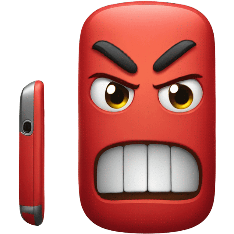 Red smartphone angry  emoji