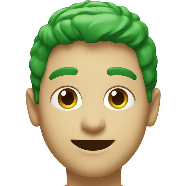 smiling viewer portrait in green emoji